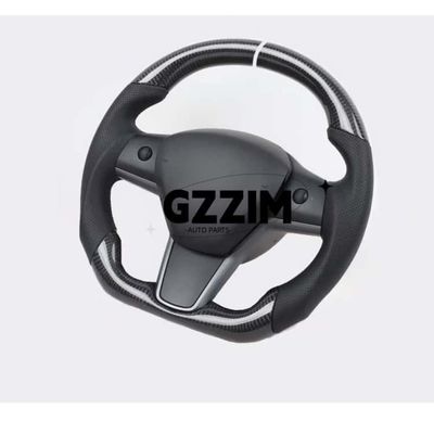 Hot Selling Black & White Carbon Fiber Car Steering Wheel for Tesla Model 3 Model Y