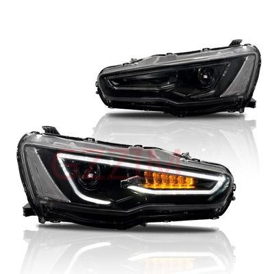 Peças para automóveis ABS Plástico LED Luz Frontais Peças Lâmpada de cabeça Para Mitsubishi Lancer 2008-2018