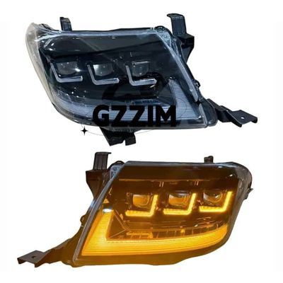 Conjunto de faróis LED Toyota VIGO Hilux 2012-2014, condição nova, 4 lentes, luzes dianteiras com luzes diurnas
